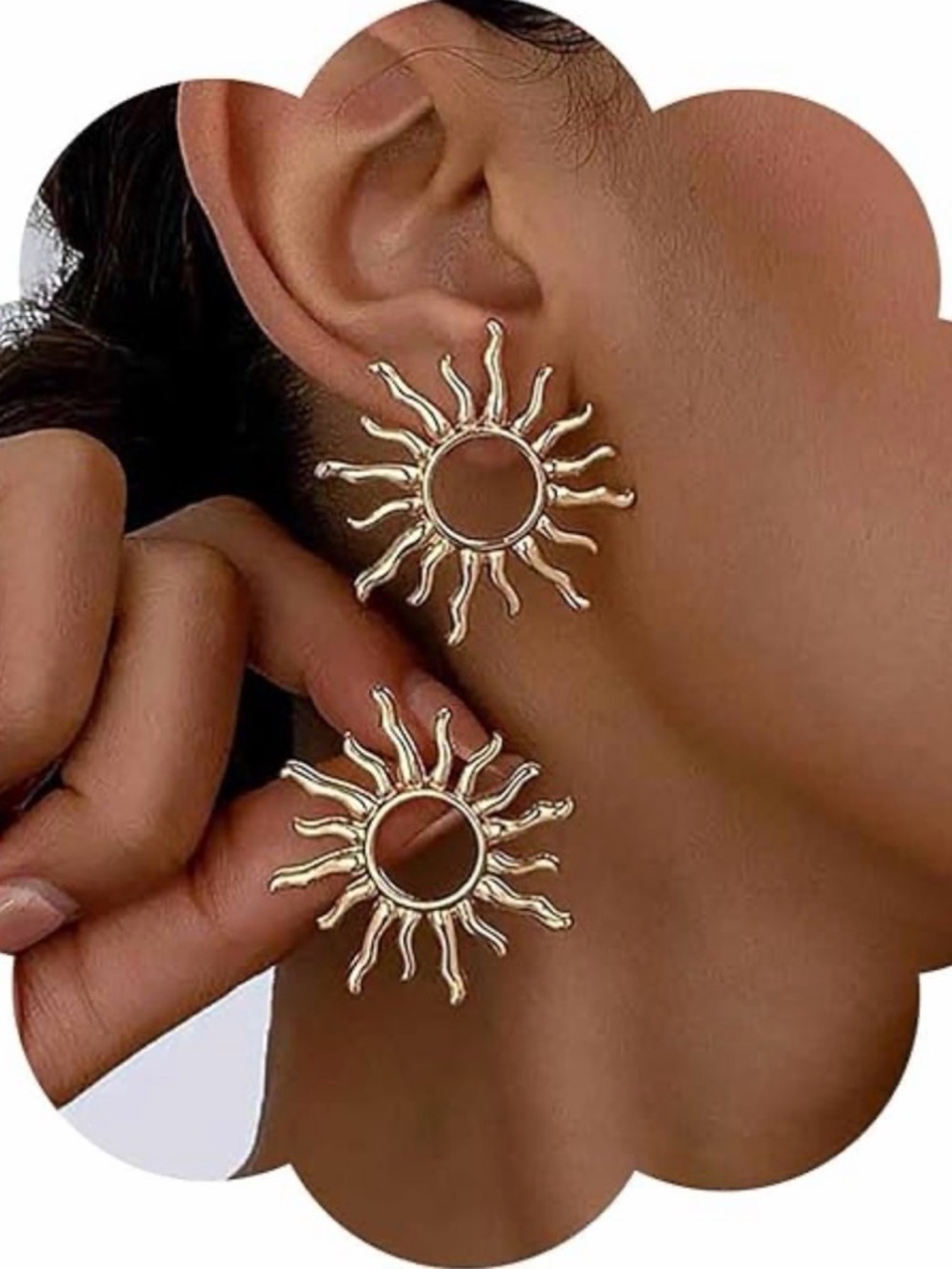 Gold Sunburst Pendant Necklace